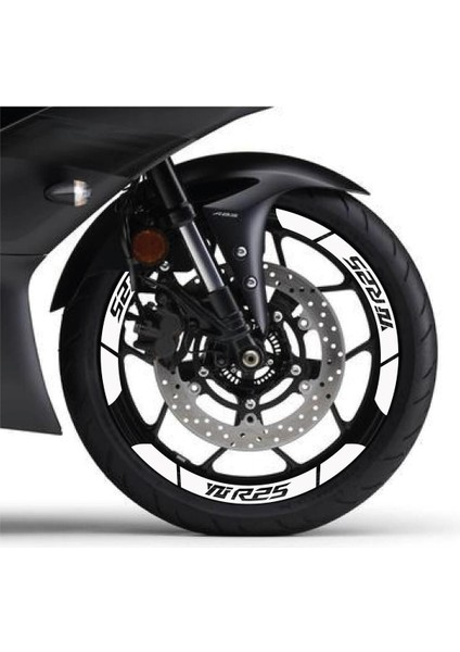 Beyaz Yamaha Yzf R25 Geniş Jant Sticker Etiket Modeli fiyatları