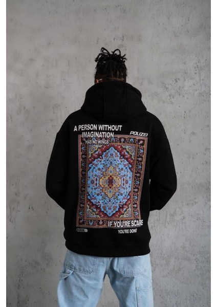 Erkek Kilim Desen Kapüşonlu - Siyah fiyatları