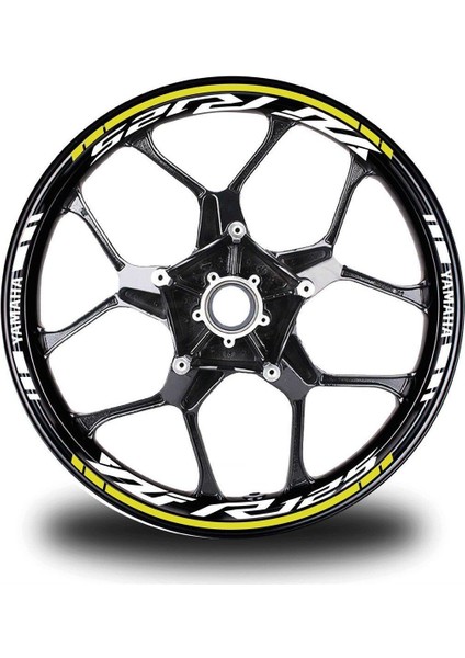 Sarı Yamaha Yzf R125 Takım Jant Sticker Etiket
