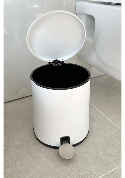 Cigo Çöp Kovası+Tuvalet Fırçası Beyaz Iç Kova Siyah modelleri
