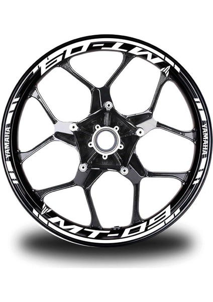 Beyaz Yamaha mt 09 Takım Jant Sticker Etiket