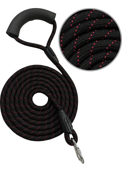 Köpek Gezdirme Tasma Kayışı Siyah 40 Kg'a Kadar Köpekler Için Tasma Halatı Gezdirme Ipi