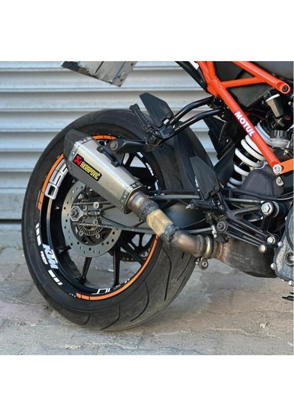 Ktm Duke 125/250/390 Motosiklet Jant Sticker Etiket Modeli Iç & Dış Set Turuncu