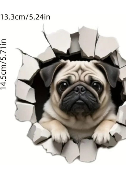 Pug Sevimli,eğlenceli Araba,laptop Sticker