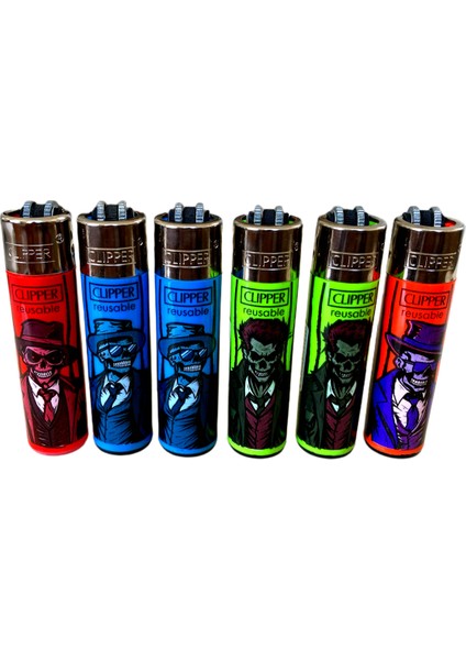 Clipper Reusable Taşlı Çakmak 6 Adet Doldurulabilir