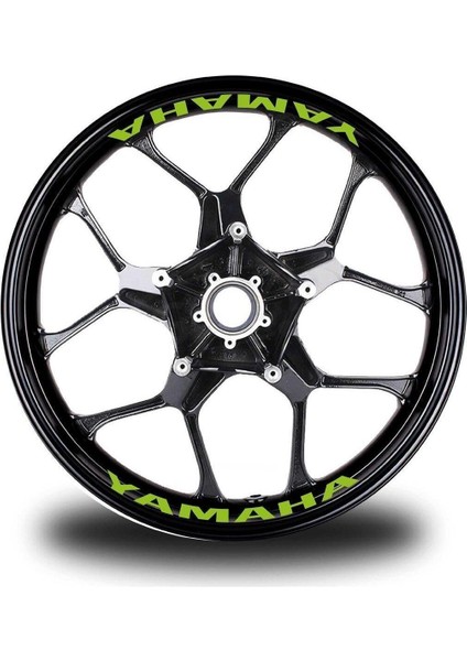 Neon Sarı Yamaha Yazılı 8li Jant Içi Yazı Sticker Etiket