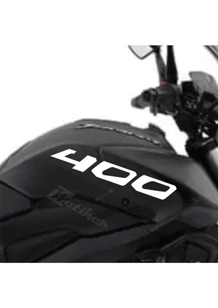 Bajaj Dominar Beyaz 400 Yazı Sticker Etiket Modeli