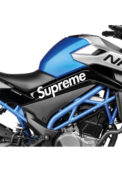 Cfmoto 250 Nk Supreme Orta Şase Tasarım Motosiklet Sticker Etiket Modeli Beyaz