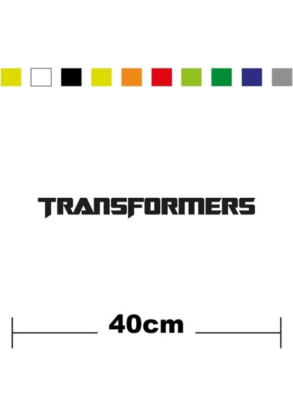 Transformers Sponsor Marka Tek Renk Sticker Etiket
