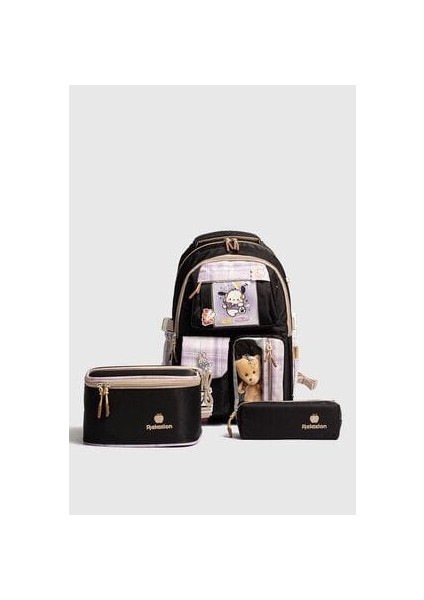 Relaxion Kore Tarzı Unisex Çocuk Üçlü Set Ilkokul Sırt Çantası