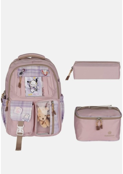 Relaxion Kore Tarzı Unisex Çocuk Üçlü Set Ilkokul Sırt Çantası