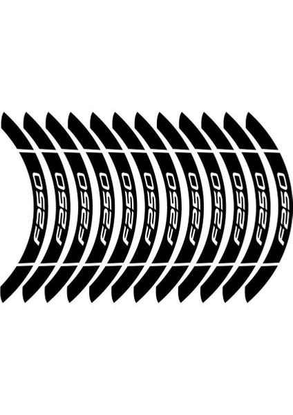 Siyah Bajaj F250 Geniş Jant Sticker Etiket Modeli modelleri