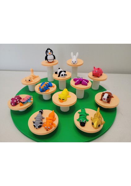 Hareketli, Renkli, 15 Adet Çeşitli Hayvan Figürleri 4 cm Eğlenceli Oyuncak