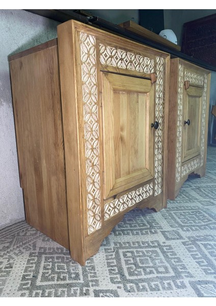Ahşap Oyma Ikili Komodin fırsatları