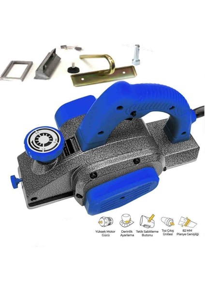 İyisi Yok Planya Rende Makinası 800-5200 Watt Motor Metal Şanzıman Çift Bıçaklı Sarı 1011