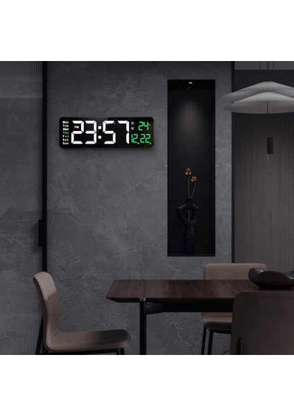 LED Ekranlı Dijital Duvar Saati Çift Alarm Sıcaklık Takvim Gösterimi Geri Sayım Otomatik Karartma Uzaktan Kumandalı Haftalık Gösterimli Parlaklık Ayarlı Zamanlayıcılı indirimleri