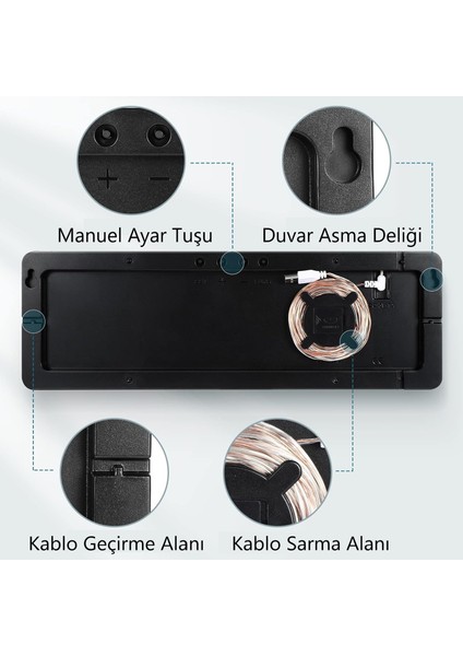 LED Ekranlı Dijital Duvar Saati Çift Alarm Sıcaklık Takvim Gösterimi Geri Sayım Otomatik Karartma Uzaktan Kumandalı Haftalık Gösterimli Parlaklık Ayarlı Zamanlayıcılı
