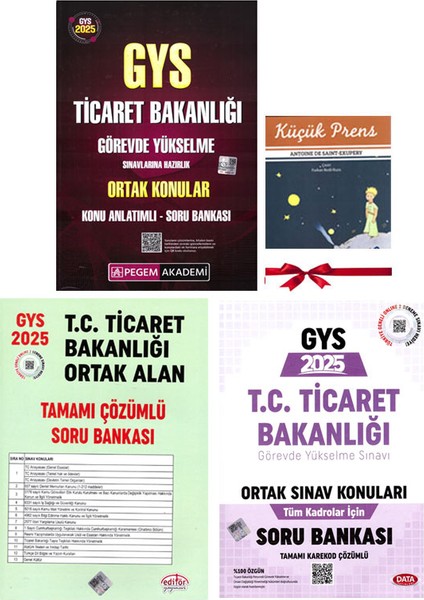 Data Editör 2025 Gys Ticaret Bakanlığı Ortak Konular Görevde Yükselme Sınavına Hazırlık Seti