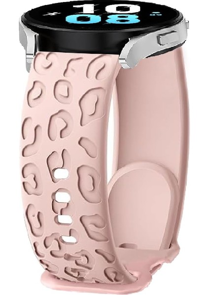 Samsung Galaxy Watch 4/5/6/7/fe/40/40/44 Classic 42/43/46/47MM Leopar Desenli Silikon Kordon