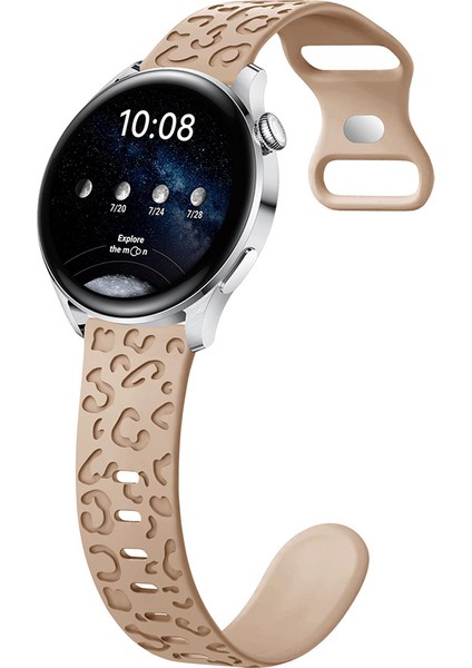 Samsung Galaxy Watch 4/5/6/7/fe/40/40/44 Classic 42/43/46/47MM Leopar Desenli Silikon Kordon