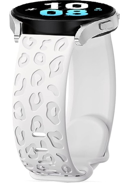 Samsung Galaxy Watch 4/5/6/7/fe/40/40/44 Classic 42/43/46/47MM Leopar Desenli Silikon Kordon