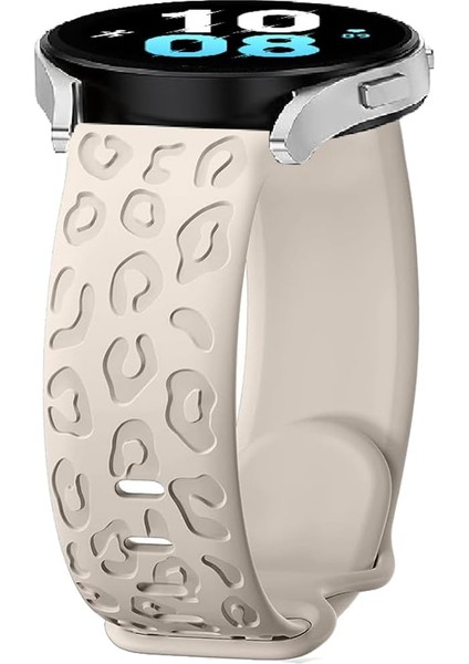 Samsung Galaxy Watch 4/5/6/7/fe/40/40/44 Classic 42/43/46/47MM Leopar Desenli Silikon Kordon