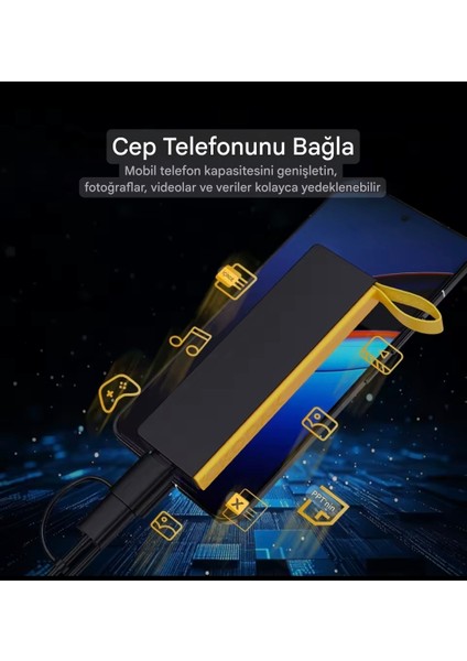 256Gb. 450Mb/s Yüksek Hızlı Usb Flash Bellek Type-C ve Usb 3.2 Kablo Dahil 2'si 1'Arada Ultra Hızlı Yeni Nesil Son Teknoloji Orjinal modelleri