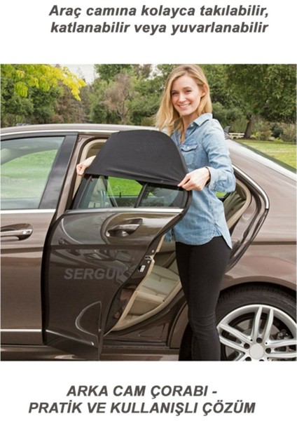 Smart Roadster (2003-2005) Uyumlu 2 Adet Oto Yan Cam Güneşliği, Arka Cam Güneşliği/perde