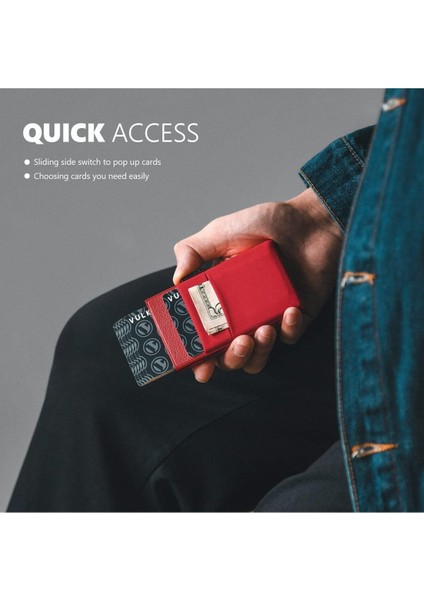 Edc Bölmeli ve Kimlik Pencereli Kredi Kartı Cüzdanı, Ince Metal Gövde, Pop-Up Kart Mekanizması modelleri