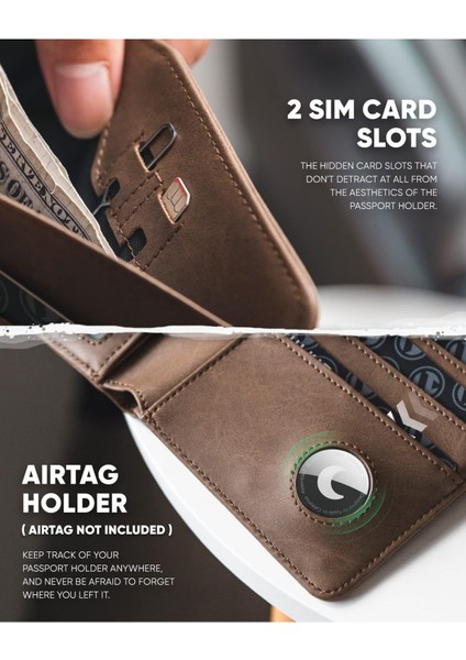 Airtag Uyumlu Rfıd Engelleyici Pasaport Tutucu, Deri Pasaport Cüzdanı fiyatları