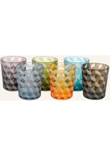 6'lı Su Bardağı Seti 250 Ml, Kumlamalı Desen, Cam, 10 Cm, Bulaşık Makinesine Uygun