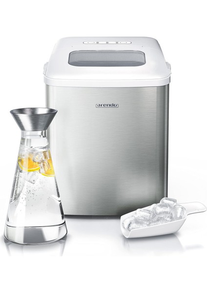 Paslanmaz Çelik Buz Makinesi 2l Su Hazneli, 12 kg Üretim, Küçük ve Büyük Buz Seçenekli