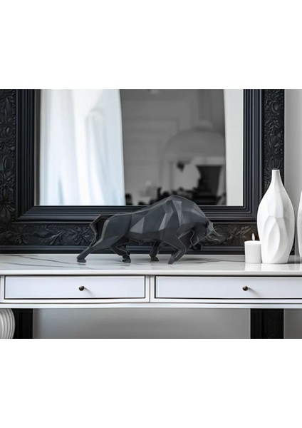 Dekoratif Boğa Heykeli, Boğa Biblo, Bull Sculpture, Ev Hediyesi, Hediyelik 22 x 15 cm