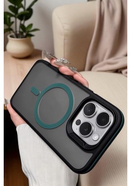 IPhone 14 Pro Max Uyumlu Kılıf Magsafe Özellikli Darbe Emici Şeritli Silikon Kapak indirimleri