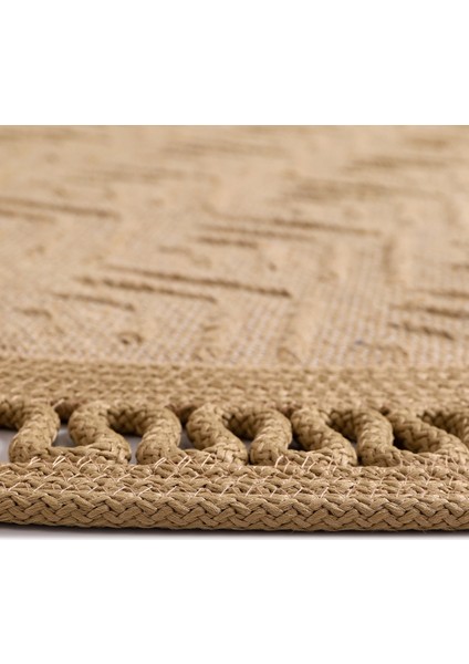 Jüt Tabanlı Hasır Dokuma Örme Bohem Halı Kilim