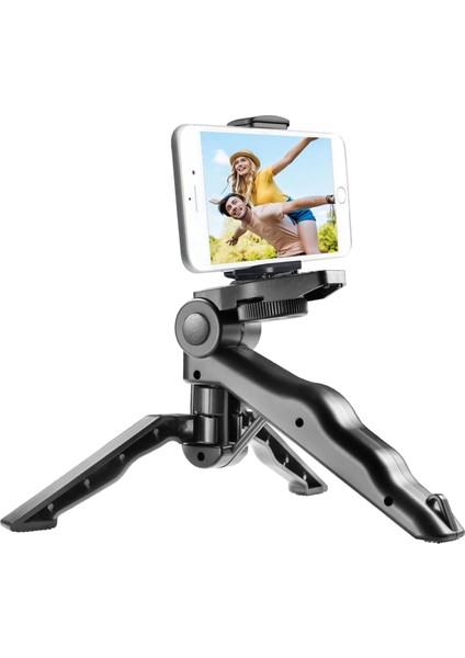 Tripod Modern Tasarım 3 Ayak Mini Kamera ve Telefon Tripodu + Döner Başlık Telefon Tutucu Hafif Taşınabilir K555