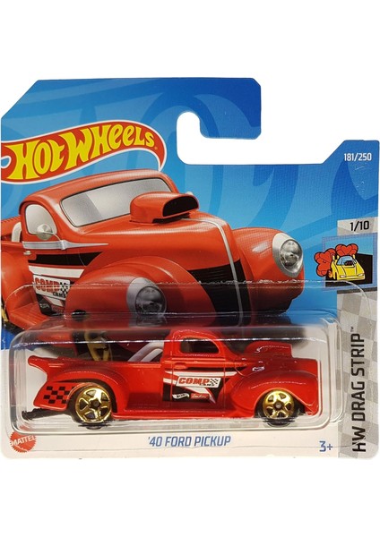 Wheels - ´40 Ford Pickup - Hw Drag Strip 1/10 - HCX61 - Short Card - Edelbrock - Kırmızı - Mattel 2022