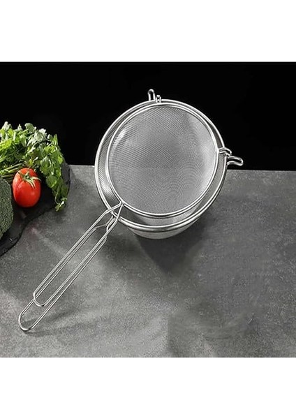 Metal Saplı Yuvarlak Mutfak Süzgeci, Ince Örgü, 3 Farklı Ebat (20 Cm) fiyatları