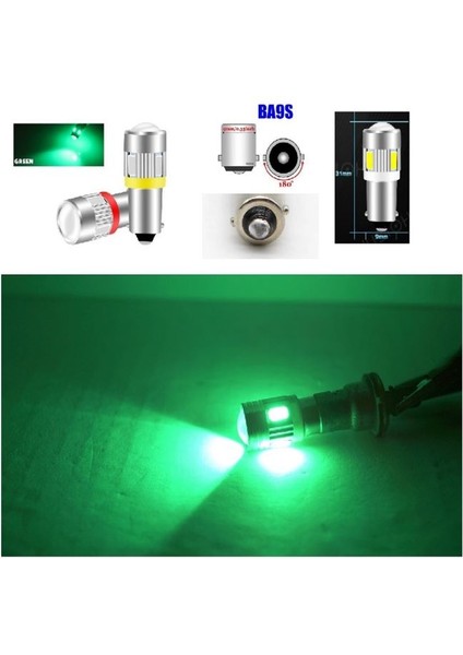 ( 2 x Adet ) 1 Takım T4 53 & H6 LED Ampul Gösterge Gündüz Sürüş Park Ampulu LED Yeşil (Green)