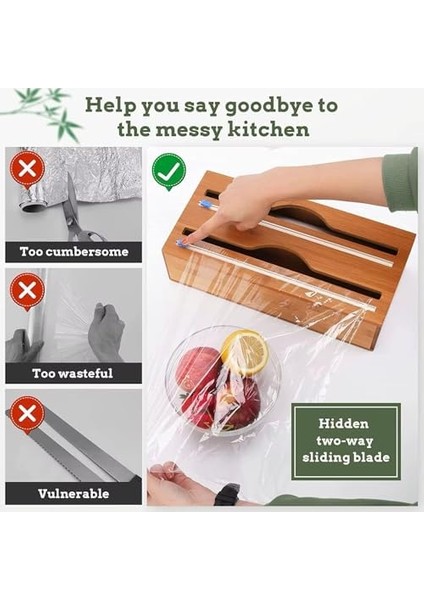 Akasya Ağacı Asılabilir Streç Film ve Alüminyum Folyo Kesici, Mutfaklarda Pratik ve Şık Çözüm Sunan, Duvara Monte Edilebilir Streçlik ve Folyoluk Aleti, Dayanıklı (2 Gözlü) fiyatları