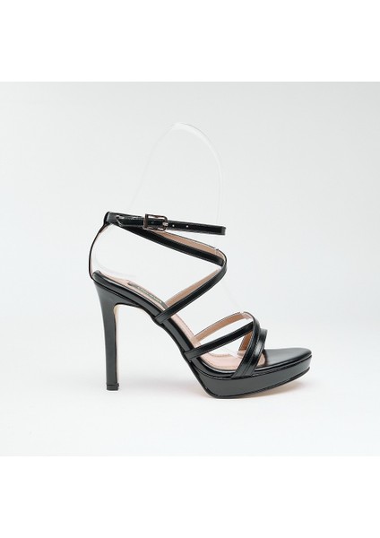 Bilekten Bantlı Platformlu Kadın Topuklu Ayakkabı