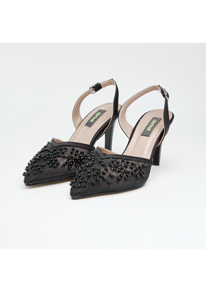 Kısa Topuk Boncuk Aksesuarlı Kadın Abiye Ayakkabı fiyatları