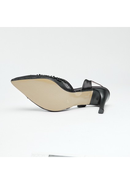 Kısa Topuk Boncuk Aksesuarlı Kadın Abiye Ayakkabı indirimleri