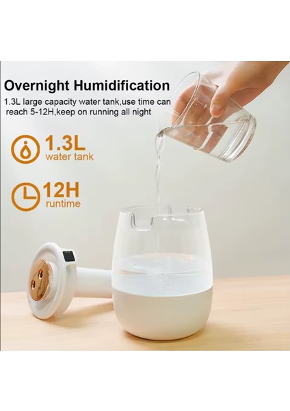 Büyük Kapasiteli 1.3 Lt USB Ultrasonik Ofis Oda ve Araba Hava Nemlendirici Buhar Makinesi Aroma Difizörü Çift Püskürtme indirimleri