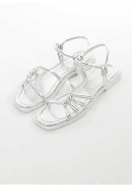 MİA026-1510KADIN Taşlı Abiye Günlük-Düğün-Eğlence-Gümüş Tatil Sandaleti fırsatları