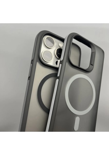 IPhone 15 Pro Uyumlu Kılıf Magsafe Özellikli Darbe Emici Şeritli Silikon Kapak fiyatları