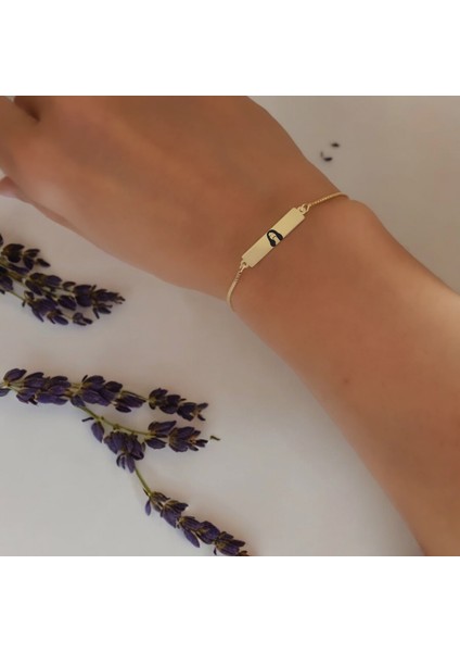 14 Ayar Plakalı Altın Bariş Manço Temalı Zincirli Dikdörtgen Motifli Hediye BILEKLIK-400SEMBOL fiyatları