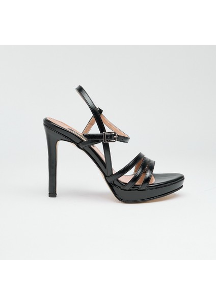 Bilekten Bantlı Platformlu Kadın Topuklu Ayakkabı