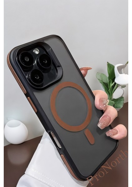 IPhone 15 Pro Max Uyumlu Kılıf Magsafe Özellikli Darbe Emici Şeritli Silikon Kapak modelleri