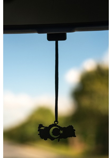 Lazer Kesim Türkiye Haritası & Atatürk Figürlü Metal Araba Süsü - Mat Siyah fiyatları